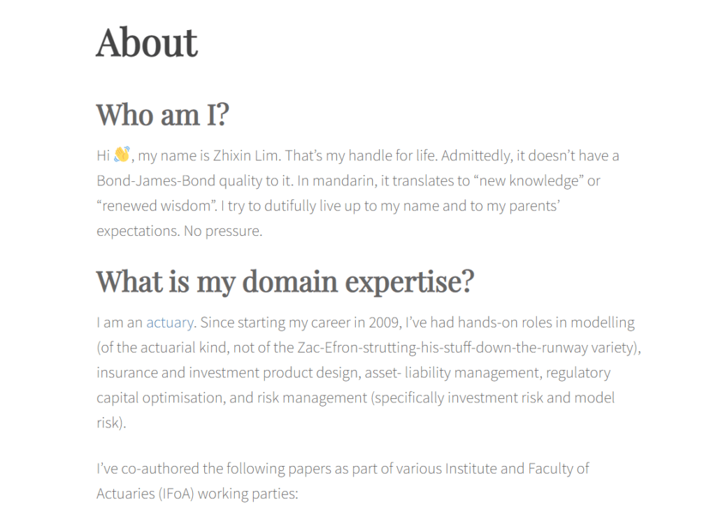 best about me page examples - odd and ends