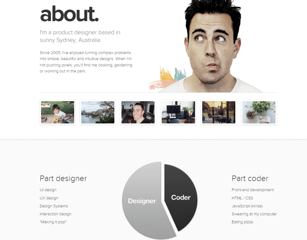 creative about me page examples