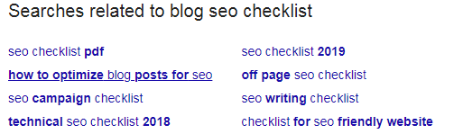 Google search suggestions for blog seo keyword research