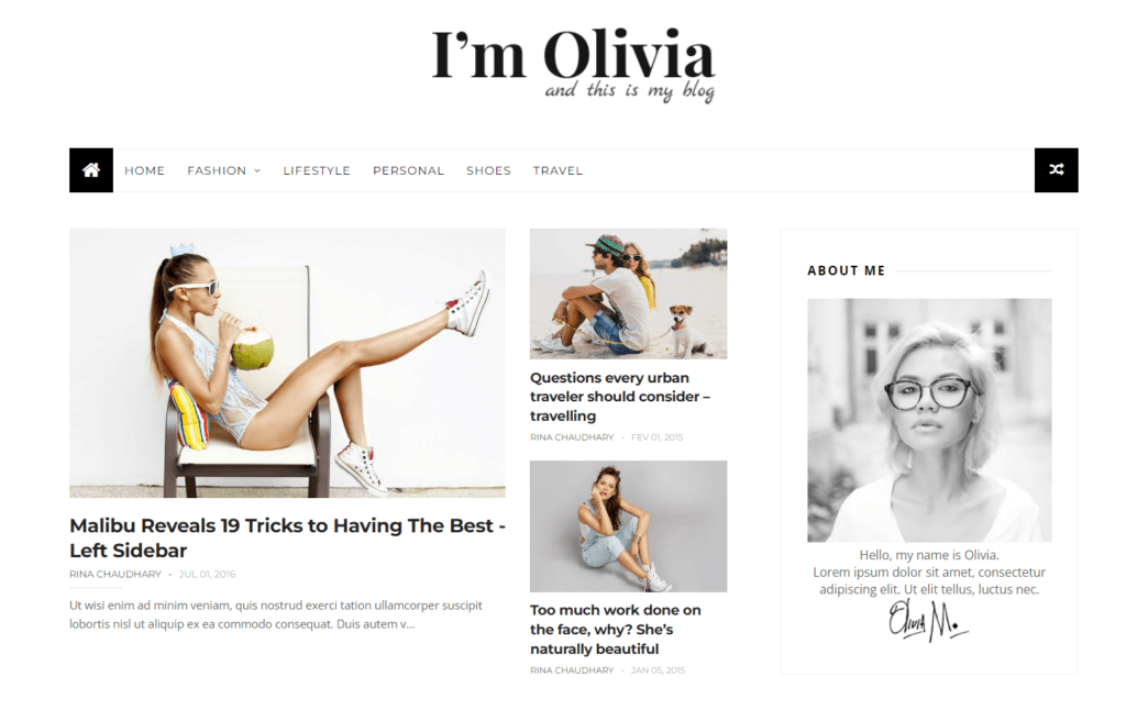 best blog templates Olivia