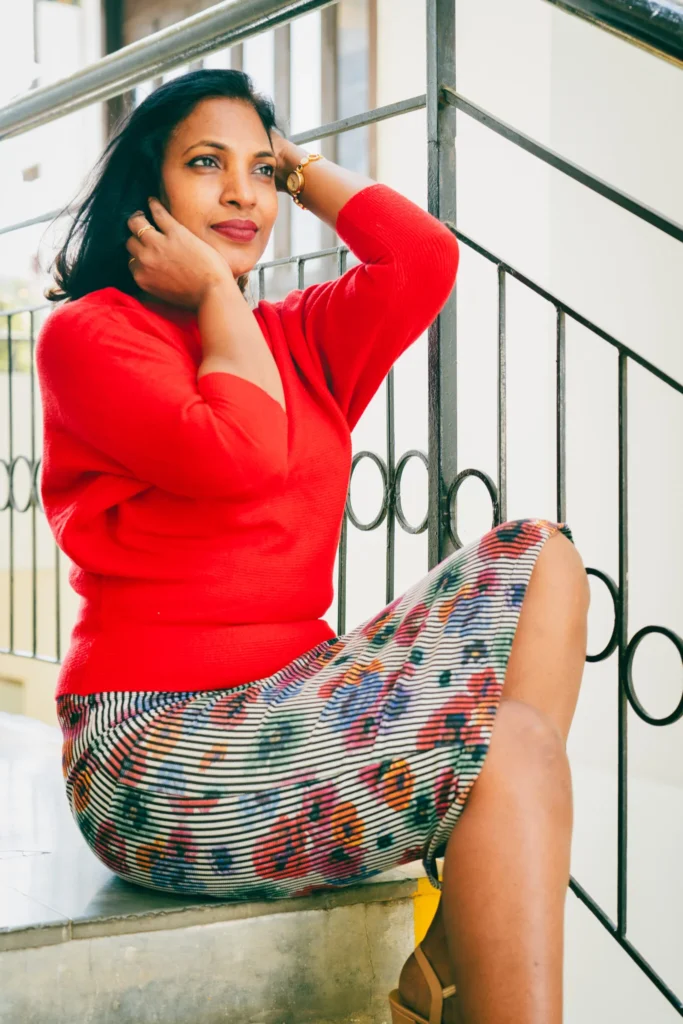 Casual poses on stairs for women